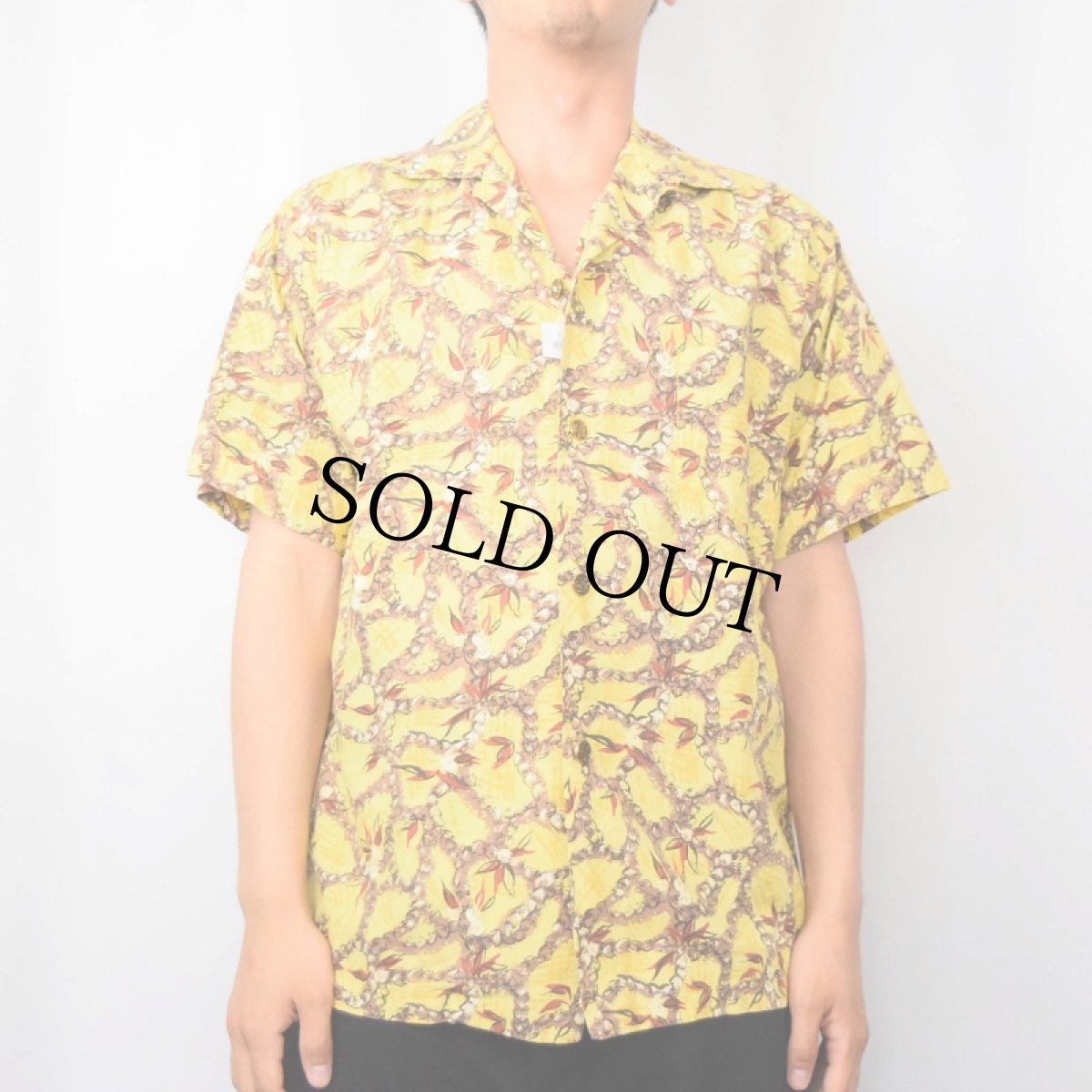 画像2: 60's Lurline Casuals オールオーバーパターン コットンアロハシャツ (2)