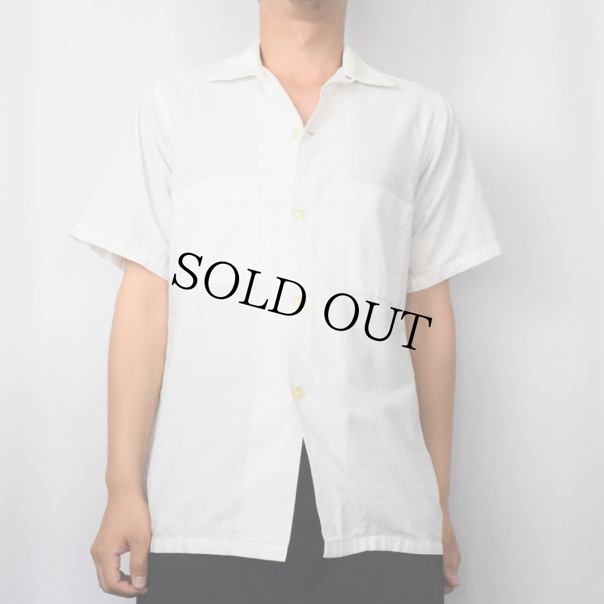 画像2: 60's ARROW USA製 オープンカラーコットンシャツ S (2)