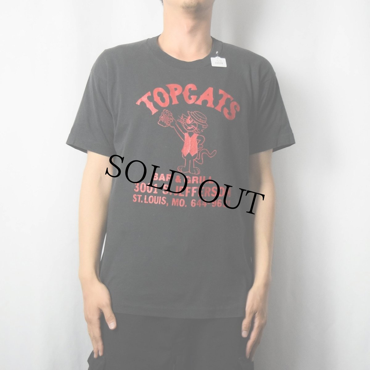 画像2: 80's TOPCATS USA製 バープリントTシャツ (2)