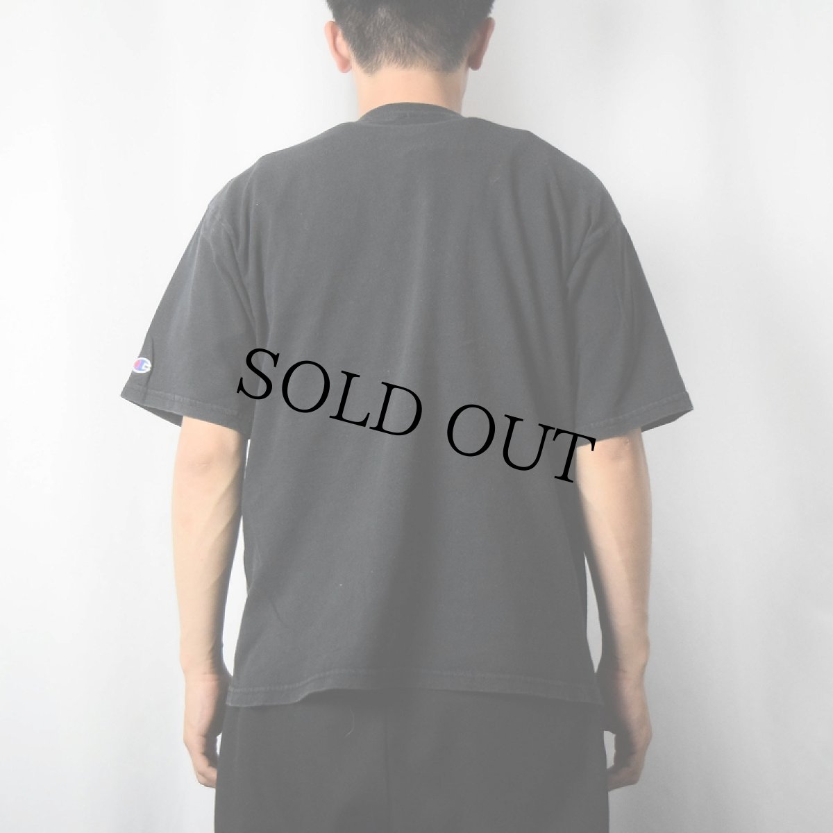 画像3: 90's Champion ヘンリーネックTシャツ BLACK M (3)