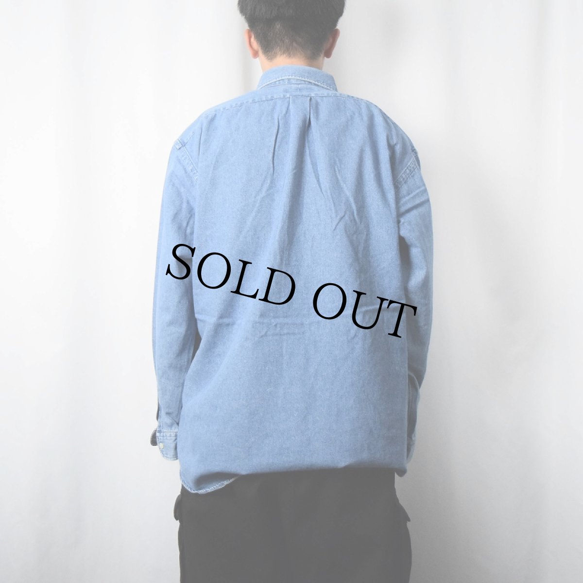 画像3: Ralph Lauren "BLAIRE" デニムボタンダウンシャツ L (3)