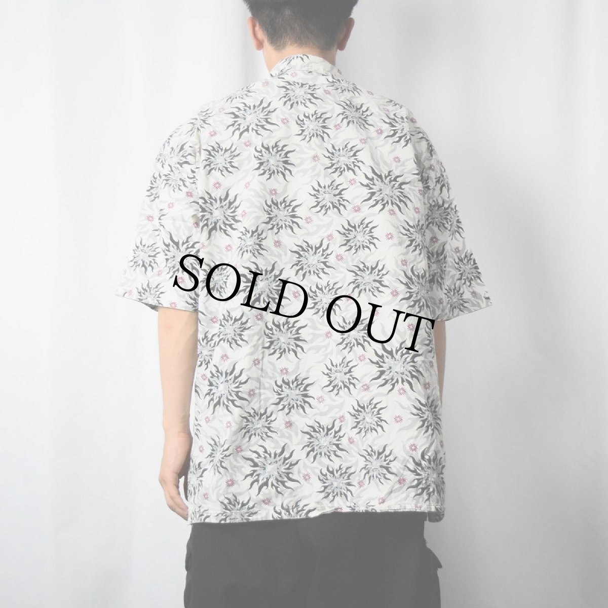 画像3: 90's NO FEAR USA製 総柄 オープンカラーコットンシャツ XL (3)