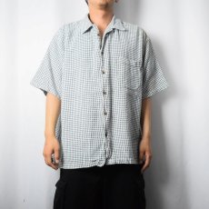 画像2: RIVER 総柄 オープンカラーコットンシャツ XL (2)