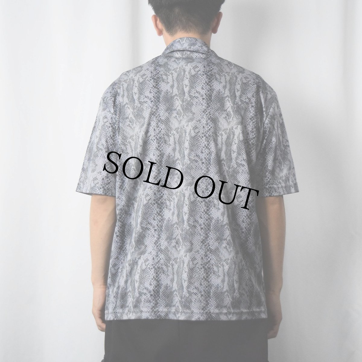 画像3: 90's Pop ICON USA製 パイソン柄 オープンカラーポリエステルシャツ M (3)