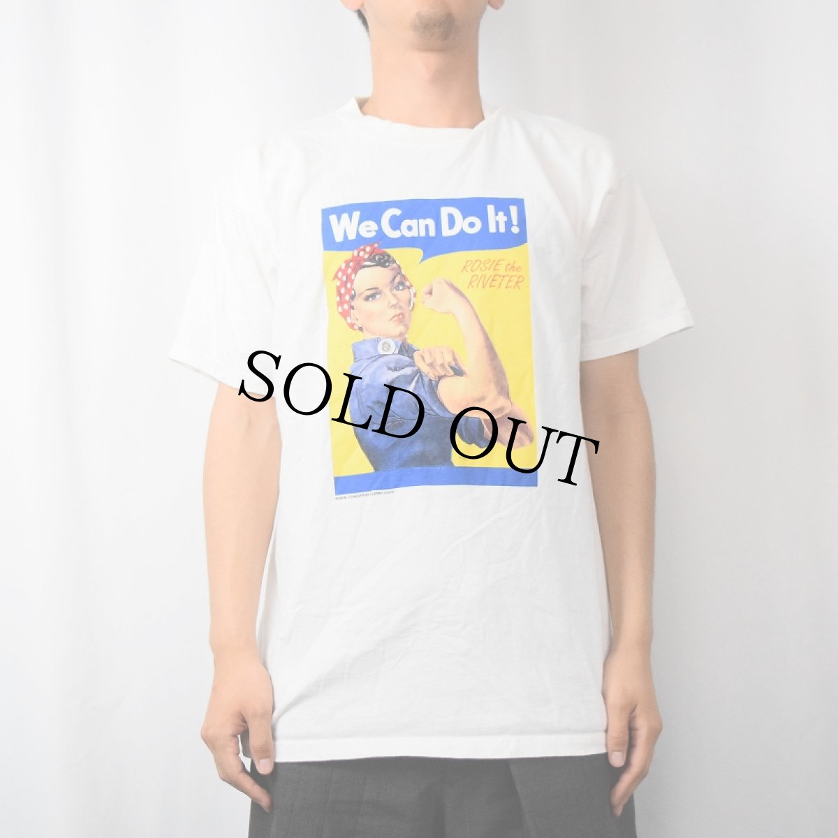 画像2: USA製 "We Can Do It!" 第二次世界大戦 ポスタープリントTシャツ L (2)