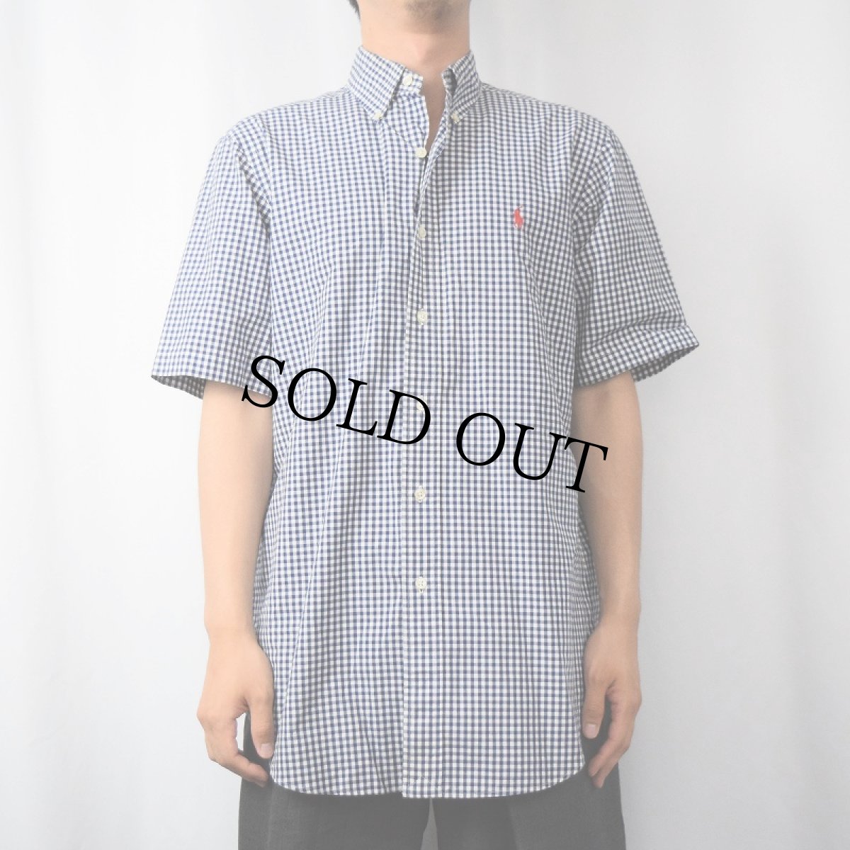 画像2: Ralph Lauren "CLASSIC FIT" ギンガムチェック柄 コットンボタンダウンシャツ M (2)