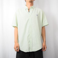 画像2: Ralph Lauren "CLASSI FIT" ストライプ柄 シアサッカーボタンダウンシャツ L (2)
