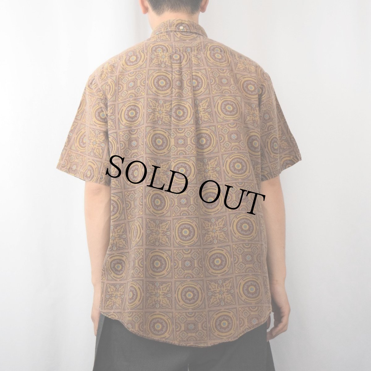 画像3: 60's Authentic IVY STYLING 総柄 3点留め コットンボタンダウンシャツ (3)