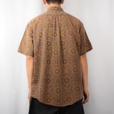 画像3: 60's Authentic IVY STYLING 総柄 3点留め コットンボタンダウンシャツ (3)