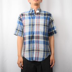 画像2: 60's TOWNCRAFT "PENN-PREST" チェック柄 3点留め ボタンダウンシャツ S (2)