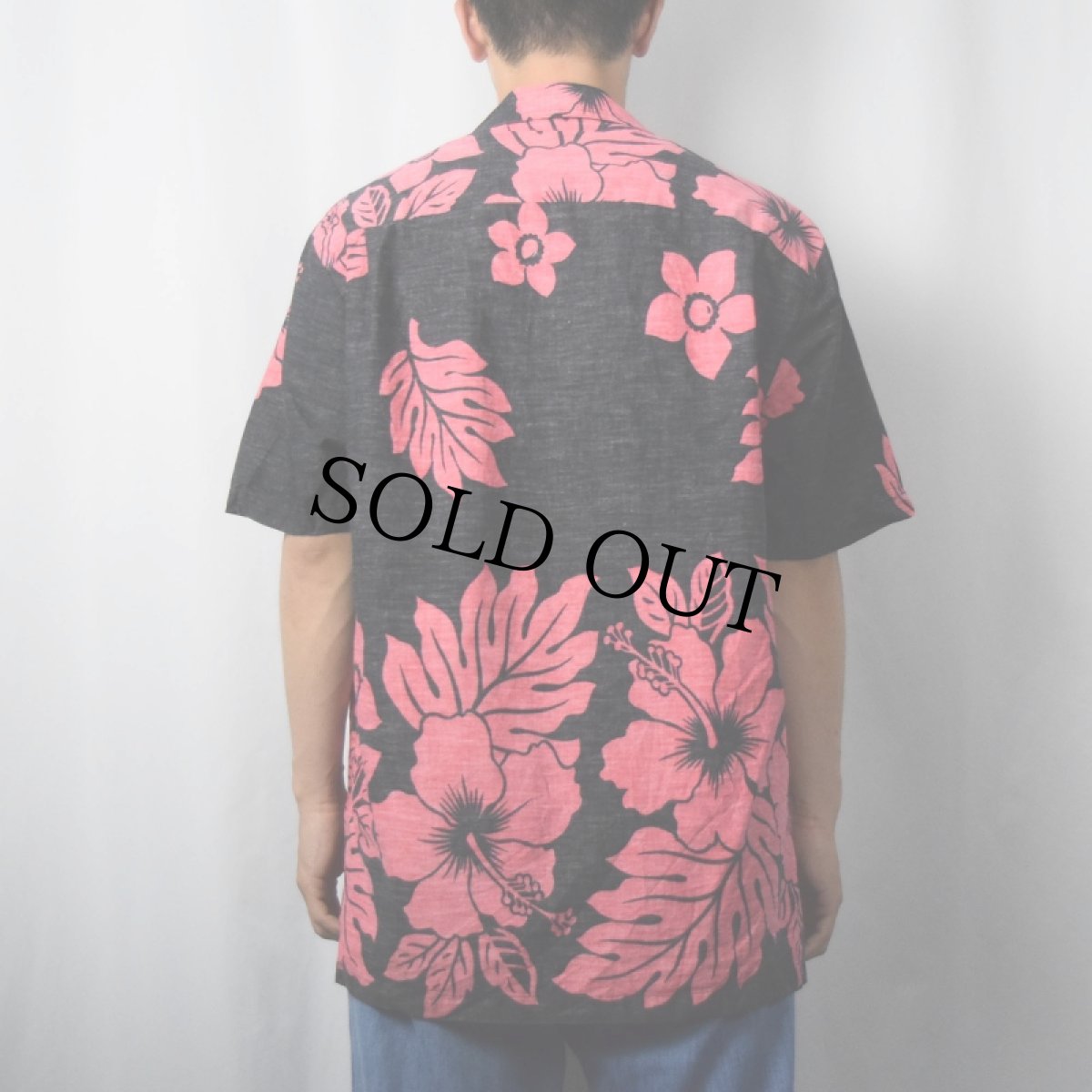 画像3: 【SALE】 80〜90's HAWAII製 ハイビスカス柄 アロハシャツ L (3)