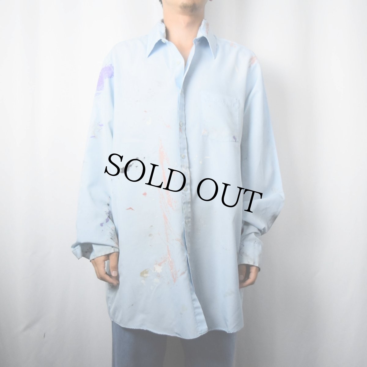 画像2: 〜90's TOWNCRAFT ペンキペイントシャツ XL (2)