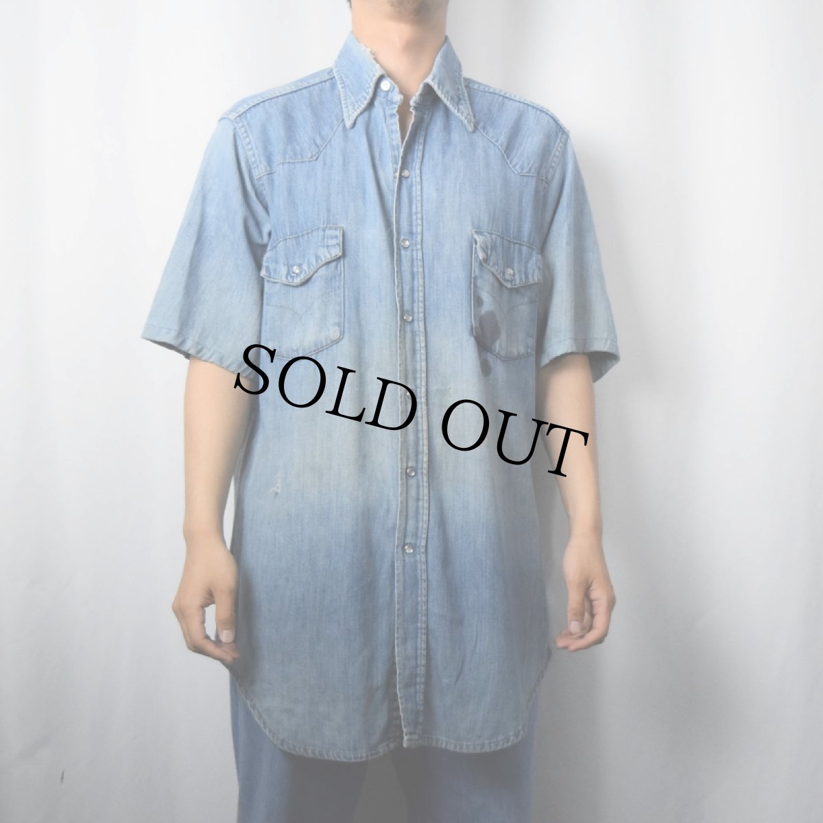 画像2: 70's JCPenney BIG MAC デニムウエスタンシャツ (2)