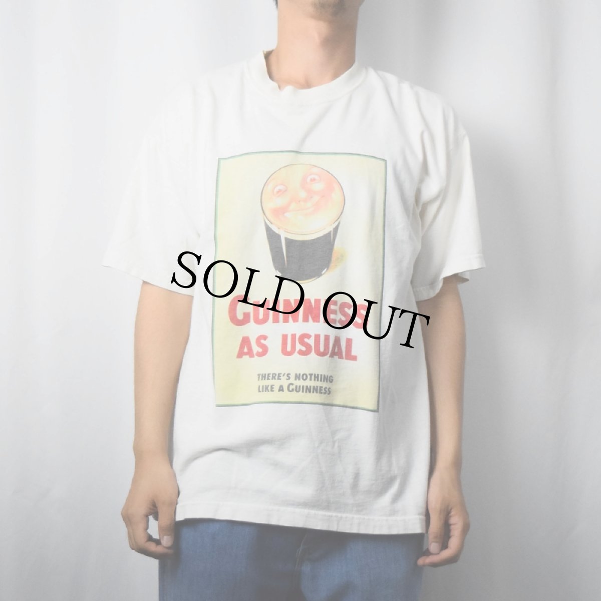 画像2: GUINNESS "GUINNESS AS USUAL" プリントTシャツ L (2)