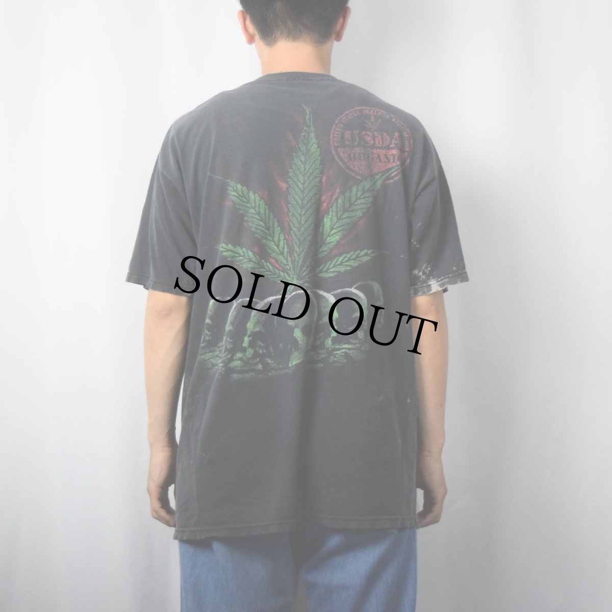 画像4: "USDA ORGANIC" ガンジャ×スカルプリントTシャツ (4)