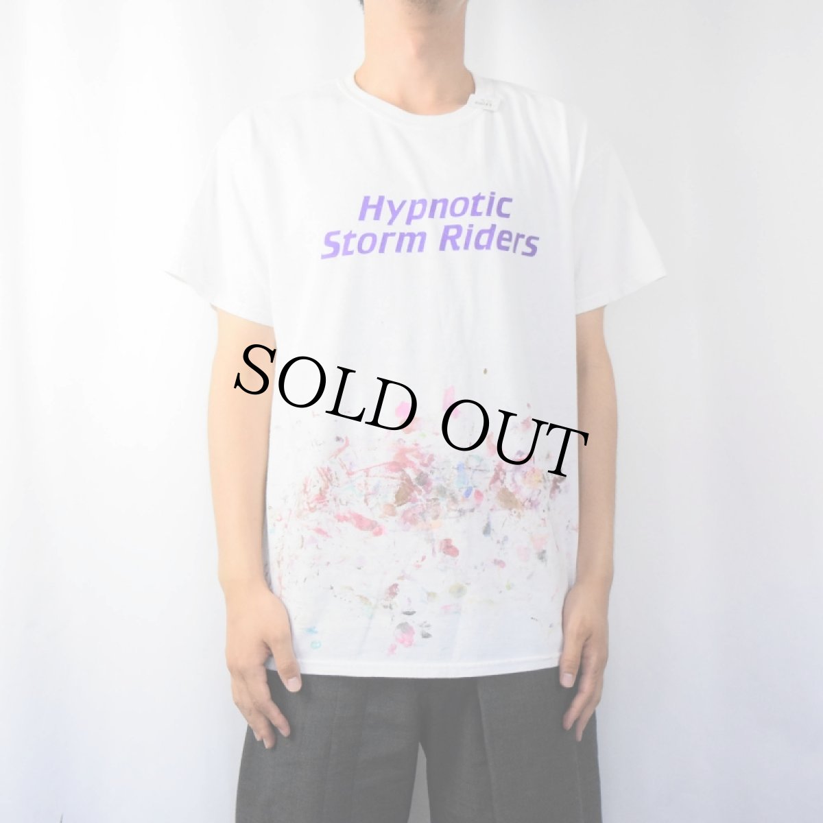 画像3: "Hypnotic Storm Riders" ペンキペイント プリントTシャツ L (3)