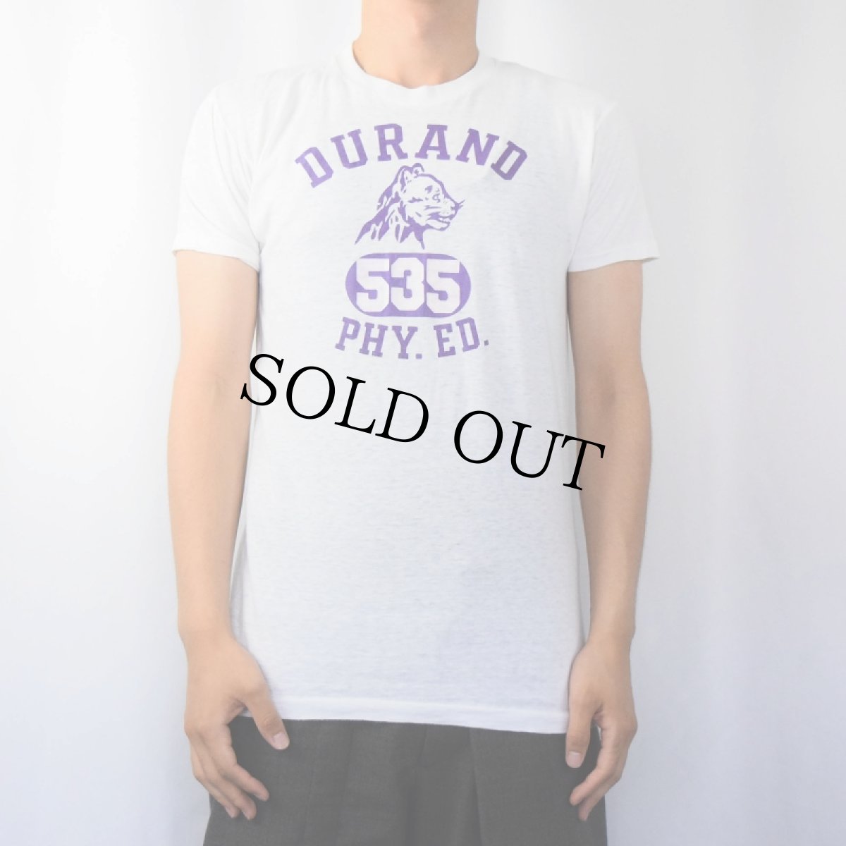 画像2: 70's USA製 "DURANO PHY. ED." プリントTシャツ M (2)
