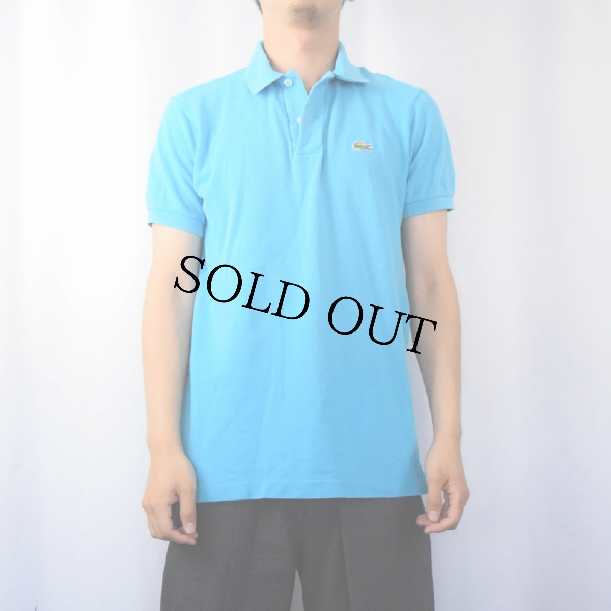 画像2: 70〜80's CHEMISE LACOSTE FRANCE製 ロゴワッペン 鹿の子ポロシャツ SIZE4 (2)