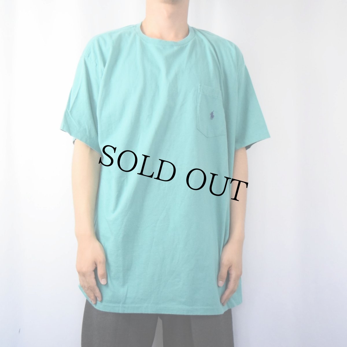 画像2: 90's POLO Ralph Lauren USA製 ロゴ刺繍 ポケットTシャツ XL (2)