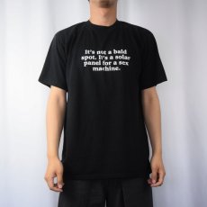 画像2: 90's USA製 "It's not a bald spot. It's a solar panel for a sex machine." メッセージプリントTシャツ L (2)