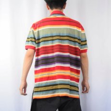 画像3: POLO Ralph Lauren マルチボーダー柄 ポロシャツ L (3)