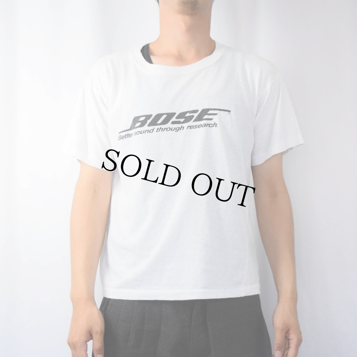 画像2: 70〜80's BOSE 音響機器メーカー ロゴプリントTシャツ L (2)