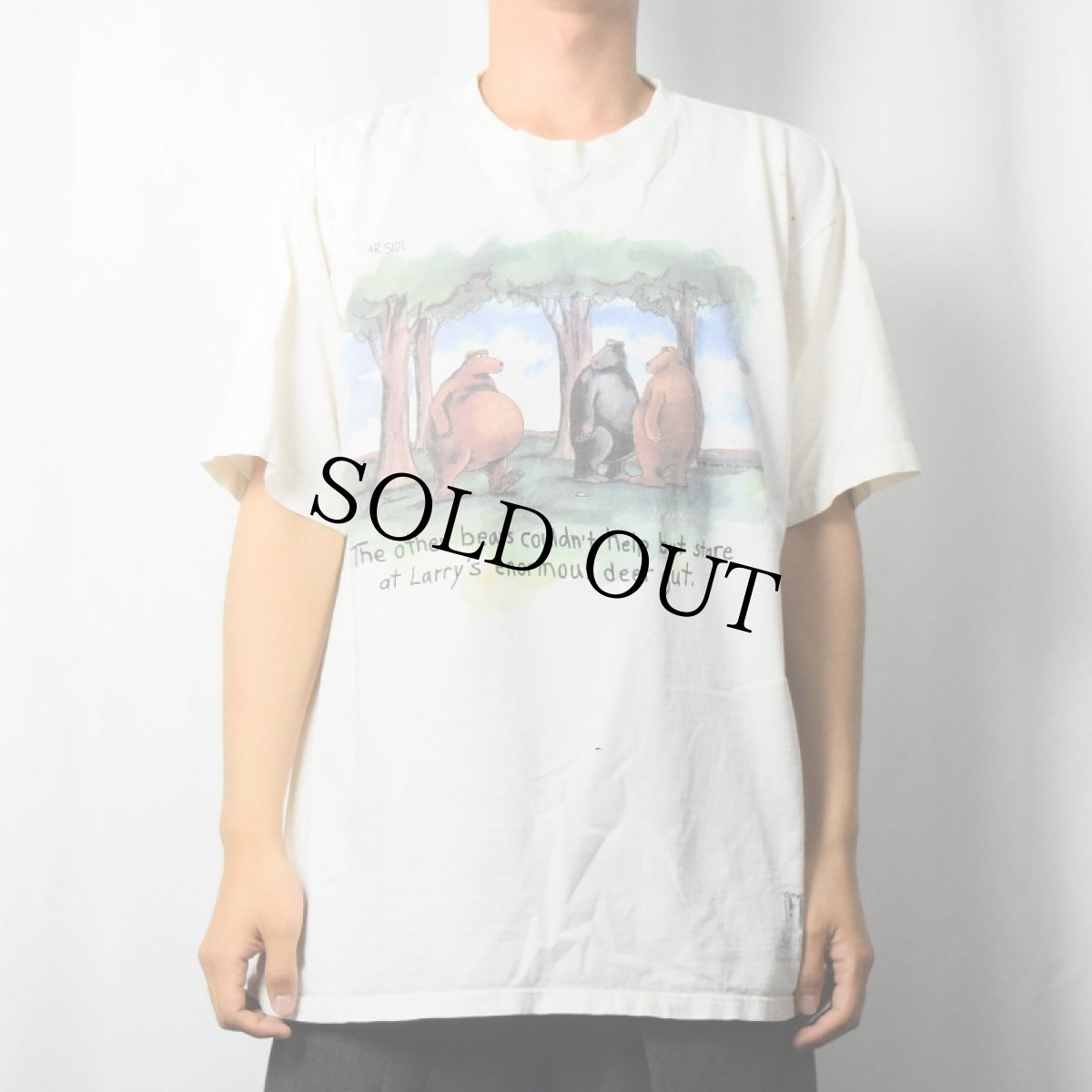 画像2: 80's THE FAR SIDE USA製 "The other bears couldn't help..." シュールイラストプリントTシャツ XL (2)