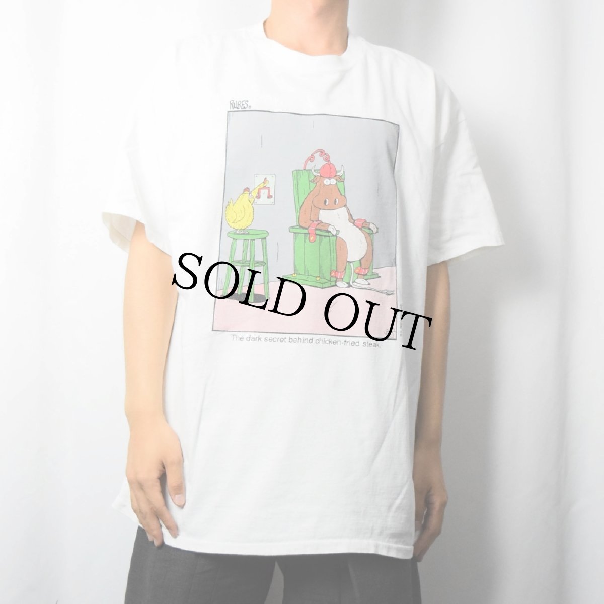 画像2: 90's Leigh Rubin USA製 "Rubes" シュールイラストプリントTシャツ XL (2)