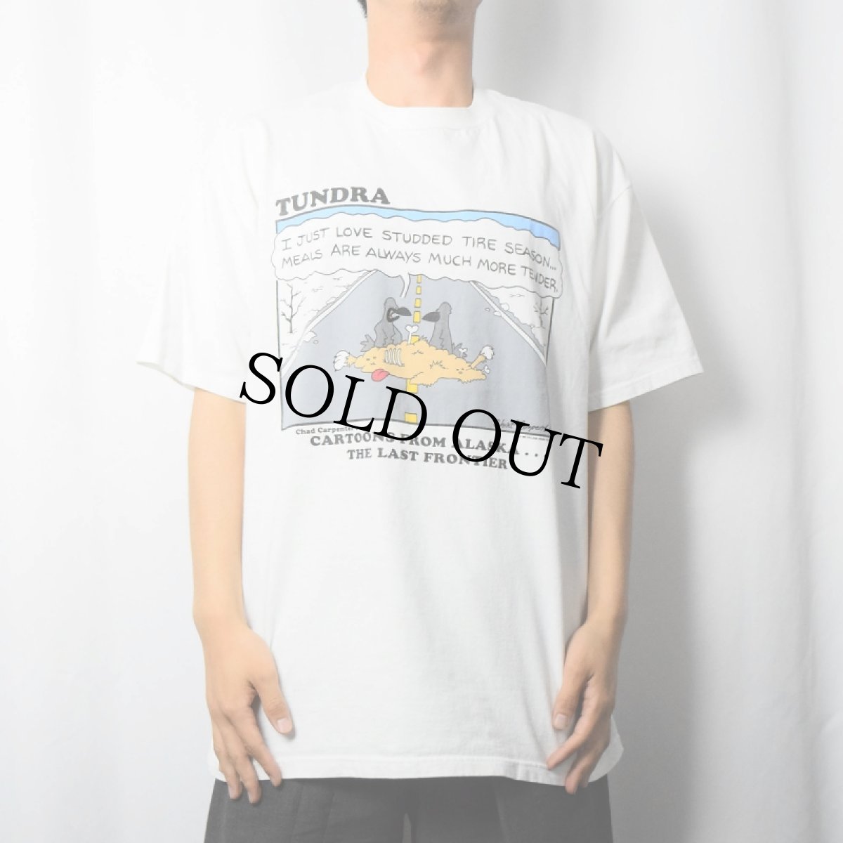 画像2: 90's Chad Carpenter USA製 "TUNDRA" シュールイラストプリントTシャツ XL (2)