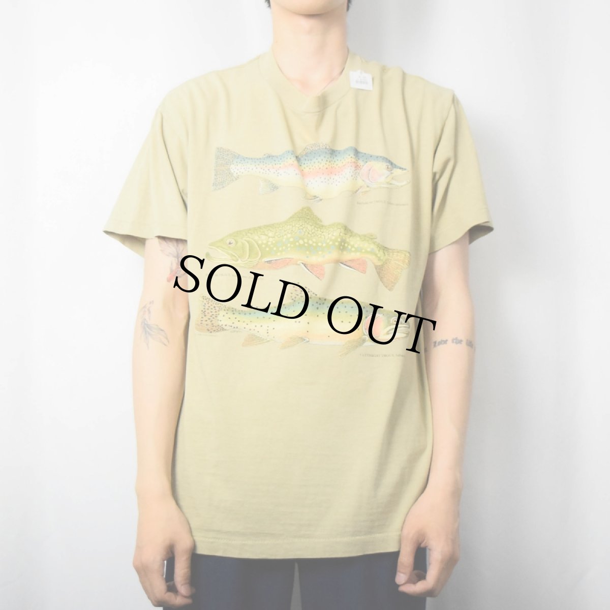 画像2: 90's HARBORSIDE GRAPHICS 魚イラストプリントTシャツ (2)