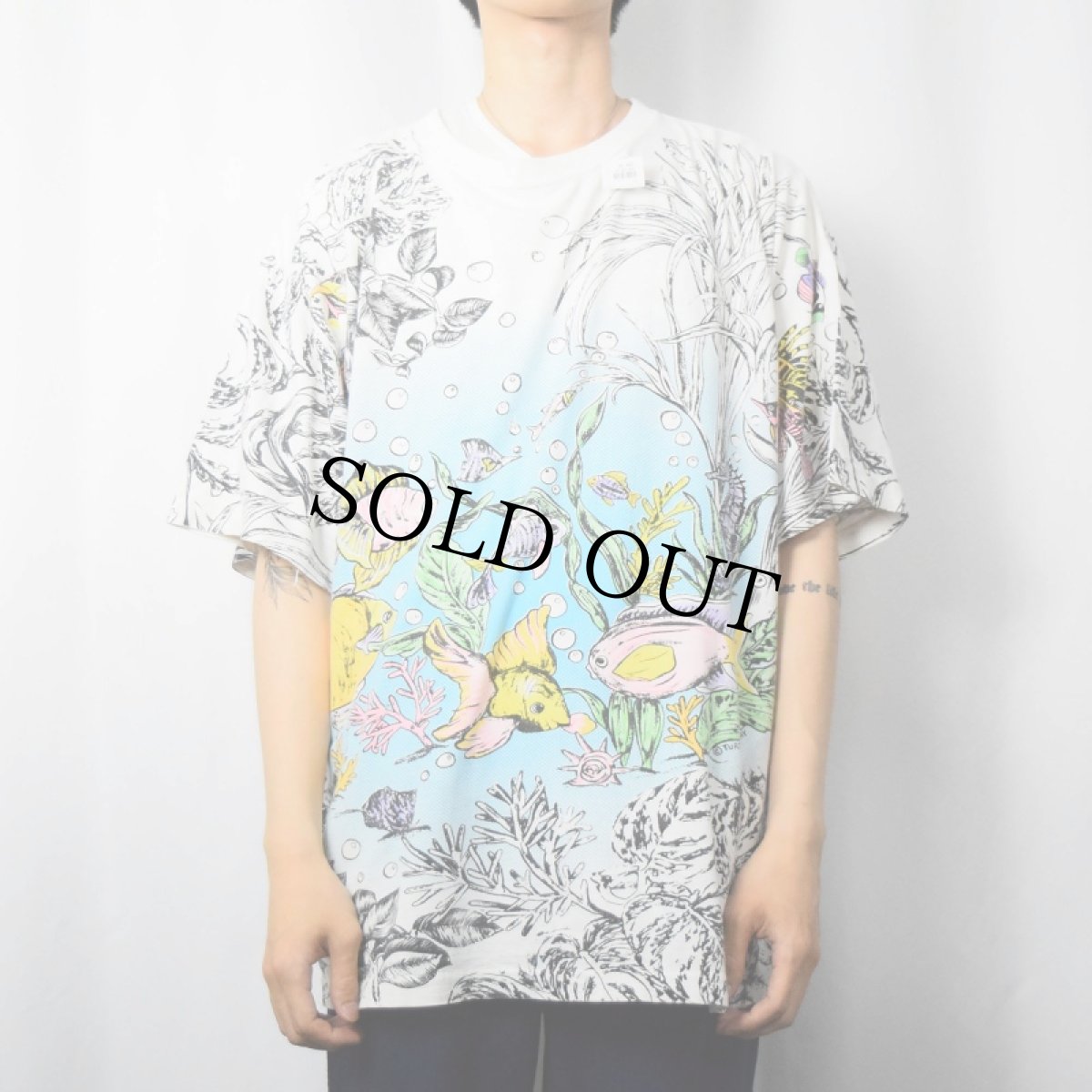 画像3: 90's TURTLE BAY 魚 大判プリントTシャツ (3)