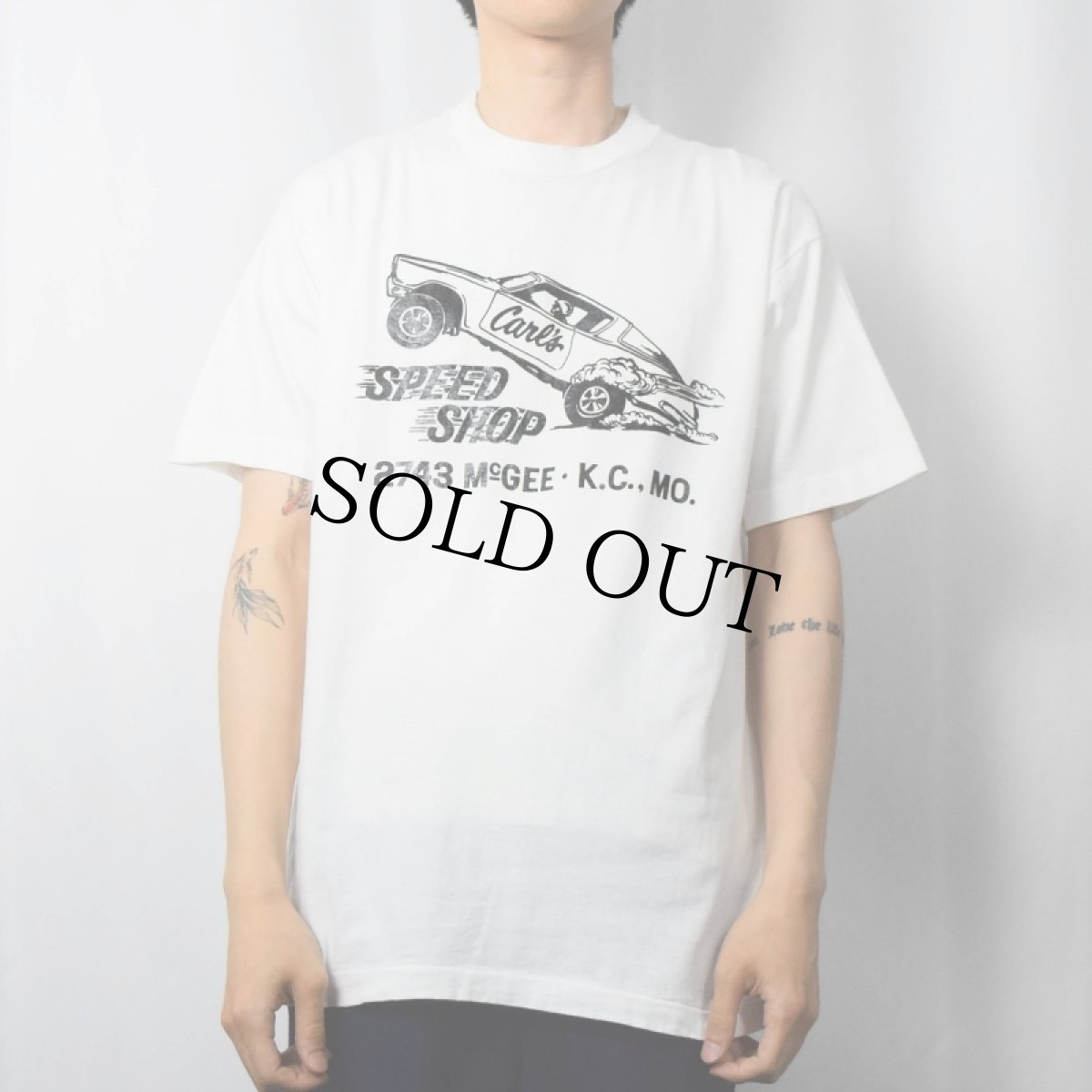 画像3: 90's Carl's Speed Shop USA製 バイクカスタムショップ プリントTシャツ L (3)