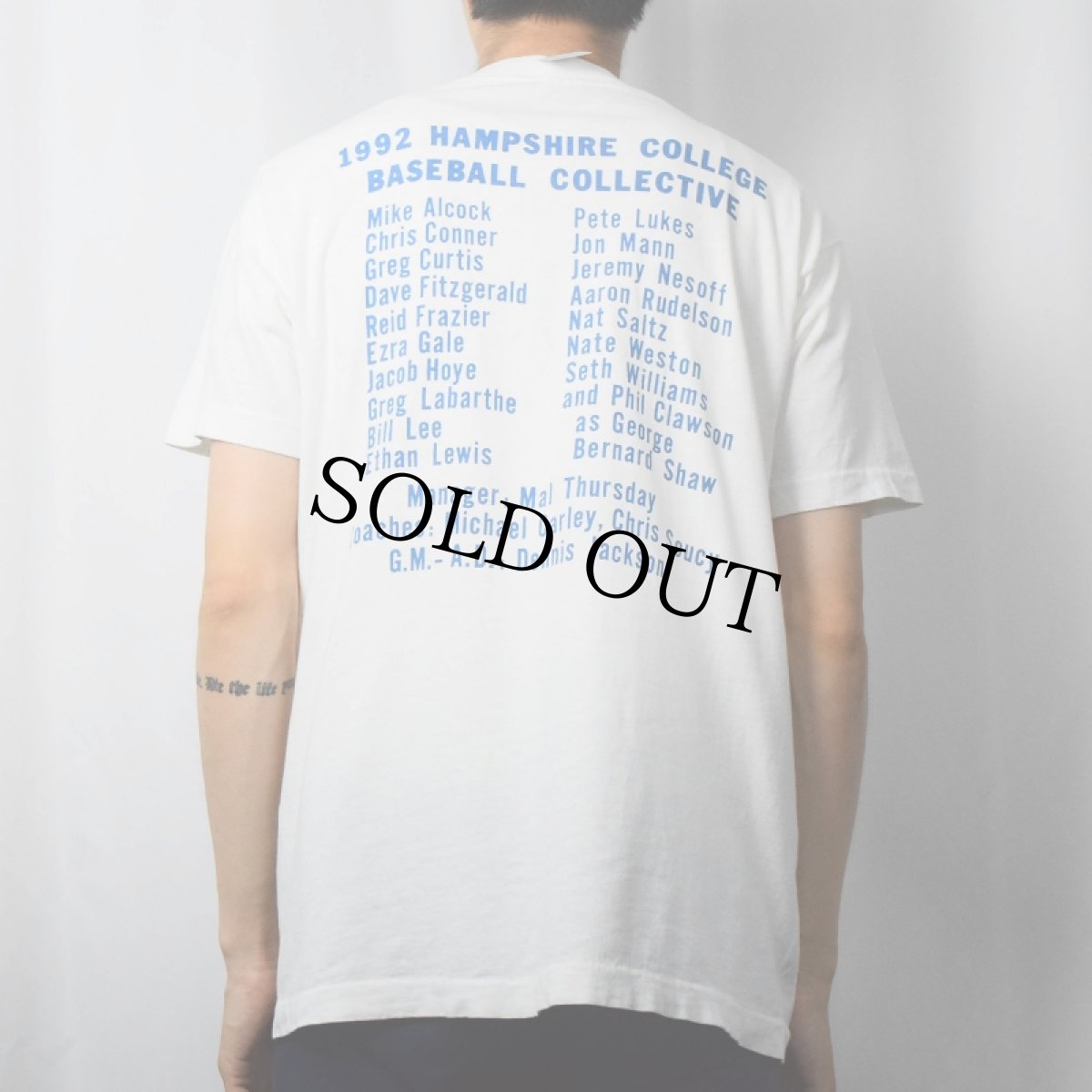 画像3: 90's USA製 "HAMPSHIRE COLLEGE BASEBALL 1992" プリントTシャツ L (3)