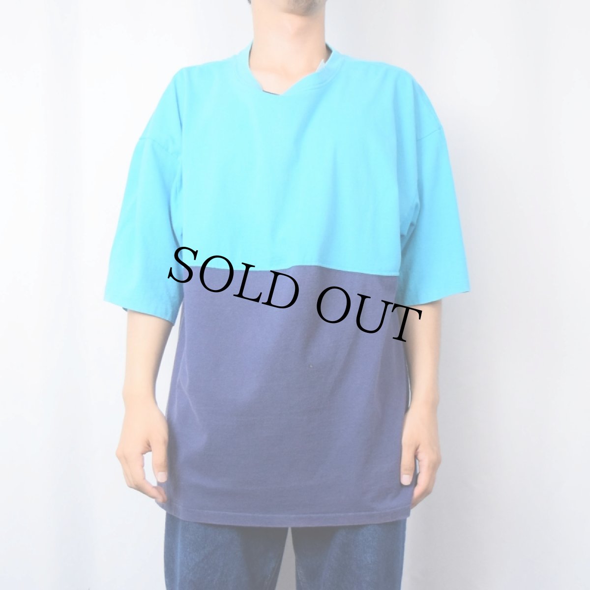 画像2: 90's 2トーン 無地Tシャツ (2)