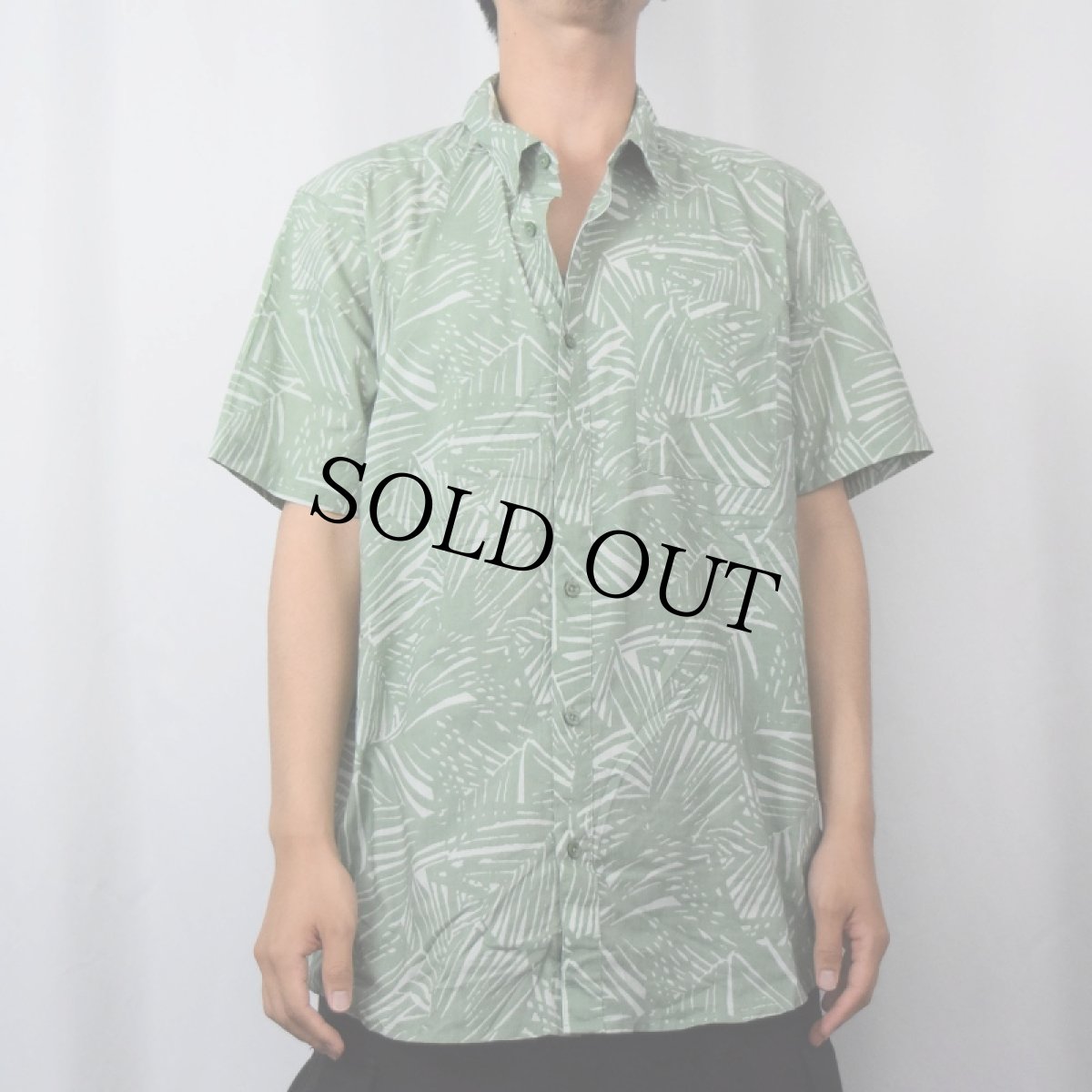 画像2: 19SS Patagonia 総柄 コットン×ポリエステルシャツ L (2)