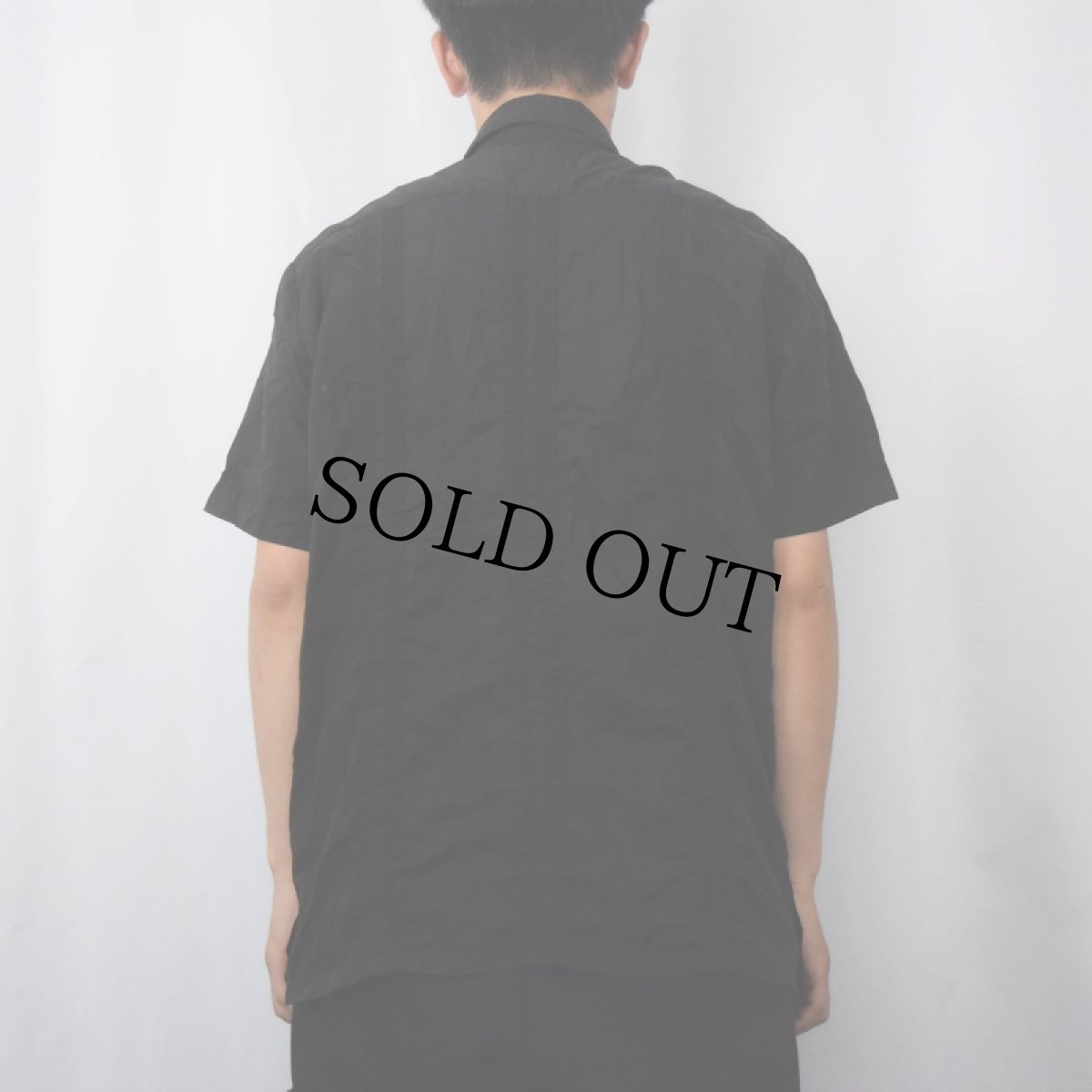 画像3: GUAYABERA フルジップ 刺繍デザイン キューバシャツ BLACK (3)