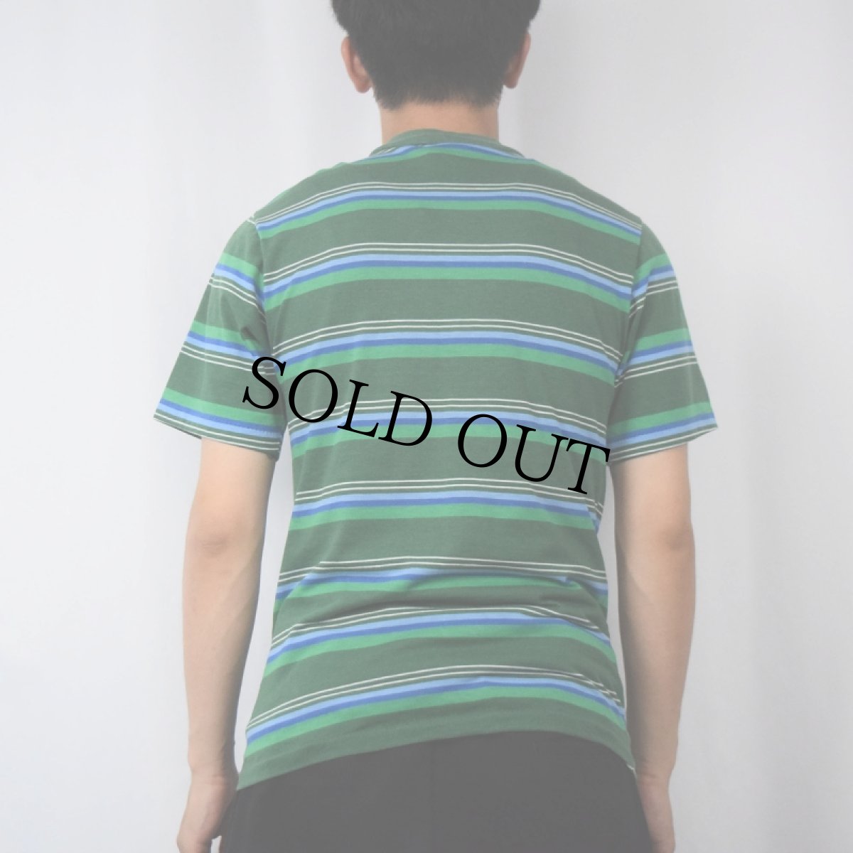 画像3: 70's Sears The Men's Store マルチボーダー柄 ポケットTシャツ S (3)