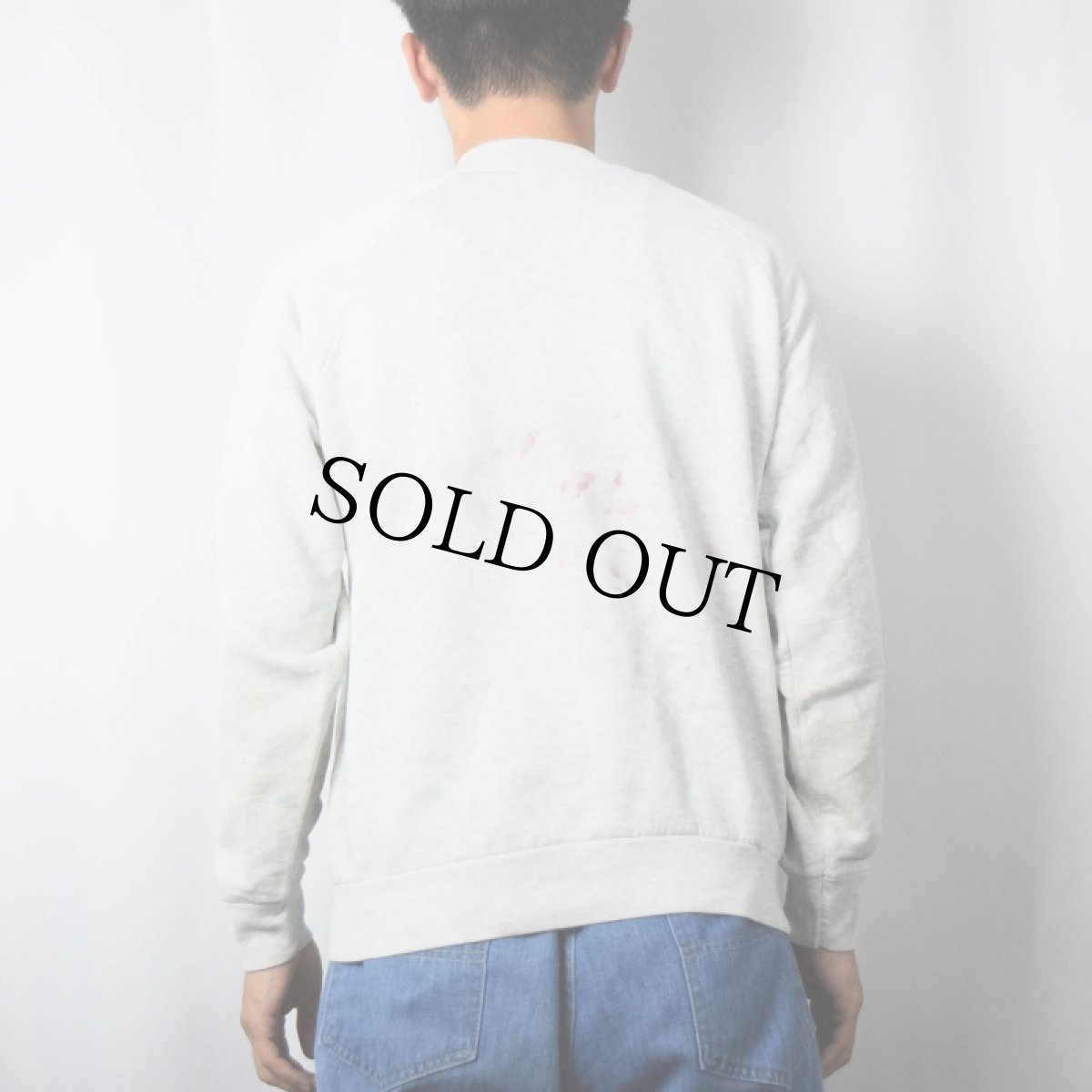 画像3: 90's USA製 ペンキペイント スカルプリントラグランスウェット M (3)