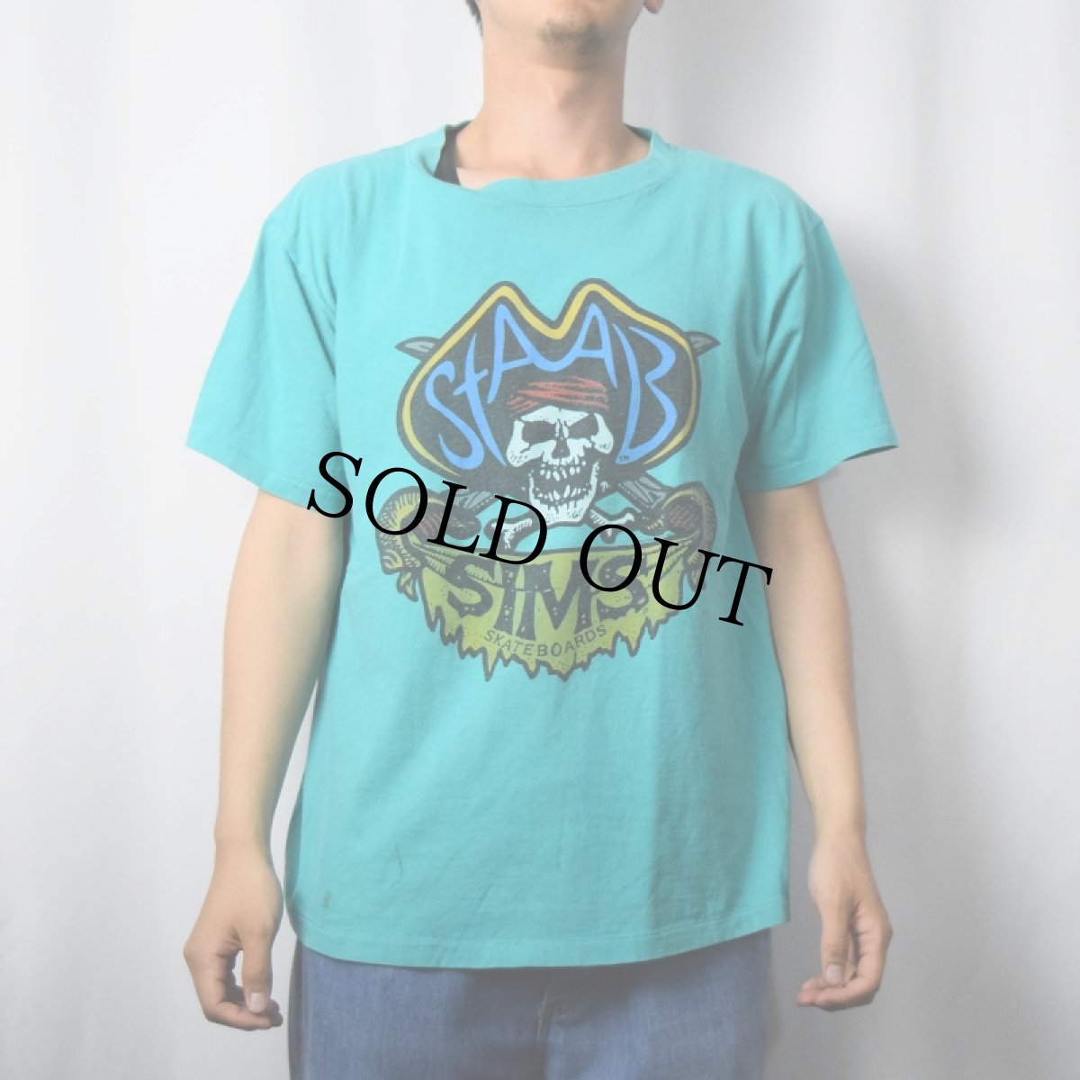 画像2: 90's VISION STREET WEAR × Kevin Staab USA製 "SIMS" スカルプリントTシャツ L (2)