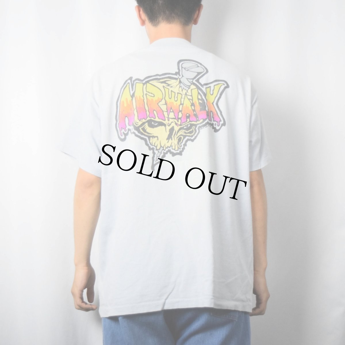 画像4: 90's AIR WALK USA製 スカルプリントTシャツ XL (4)