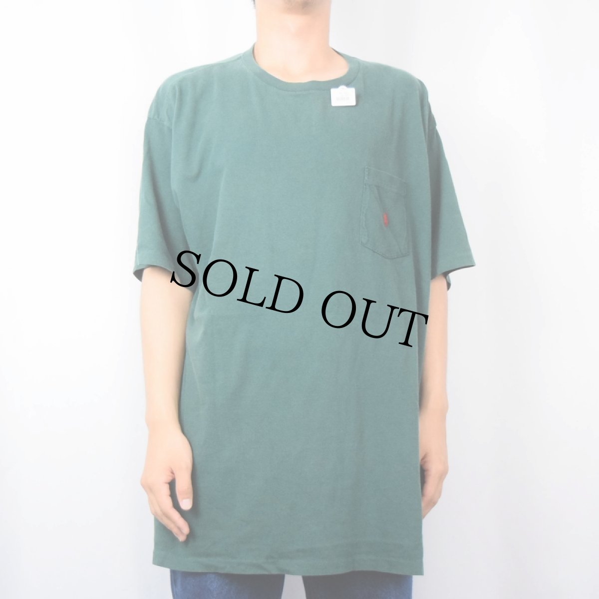 画像2: 90's POLO Ralph Lauren USA製 ロゴ刺繍 ポケットTシャツ XL (2)