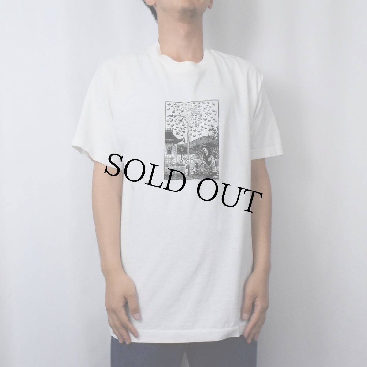 画像2: 90's USA製 イラストプリントTシャツ L (2)