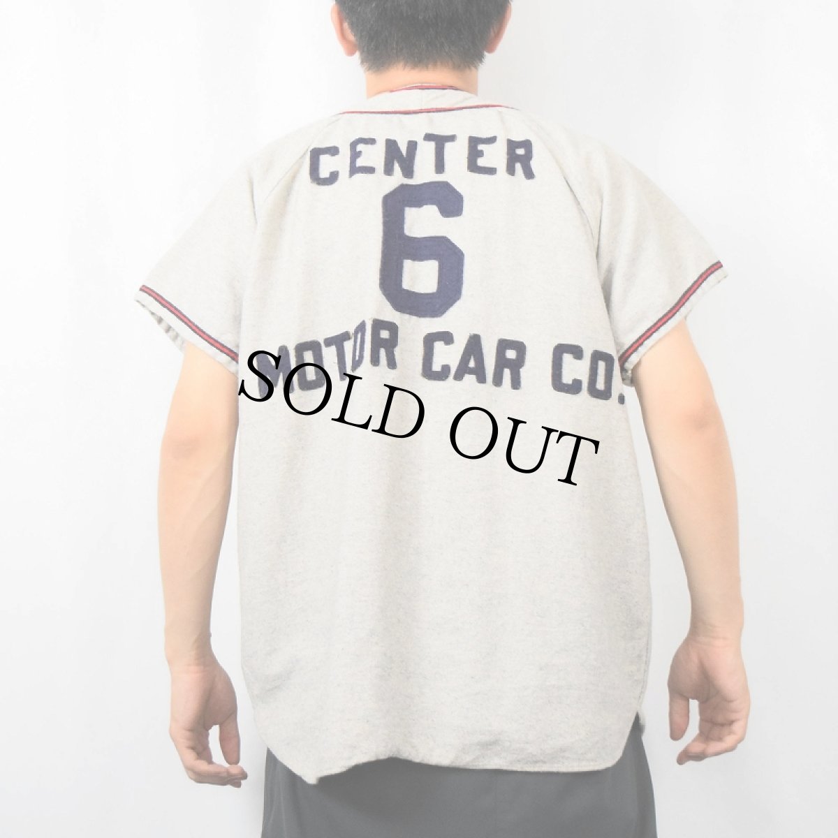 画像3: 50's Wilson フェルトワッペン付き ウールベースボールシャツ SIZE40 (3)