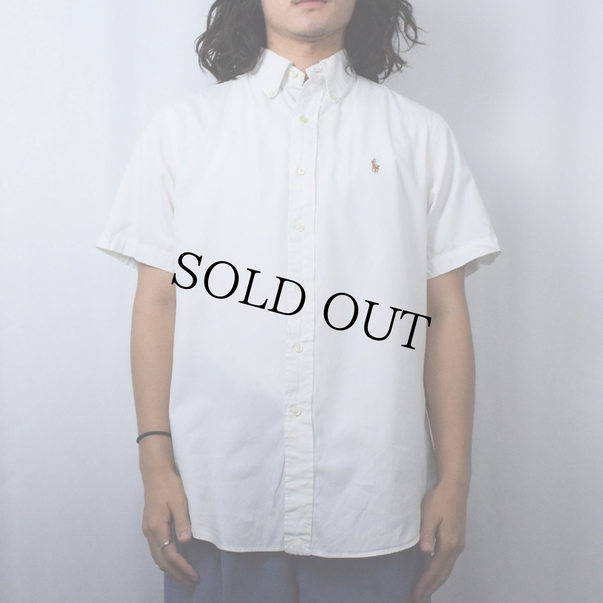 画像2: POLO Ralph Lauren "CUSTOM FIT DRESS SHIRT" ロゴ刺繍 コットンボタンダウンシャツ SIZE15 1/2 (2)