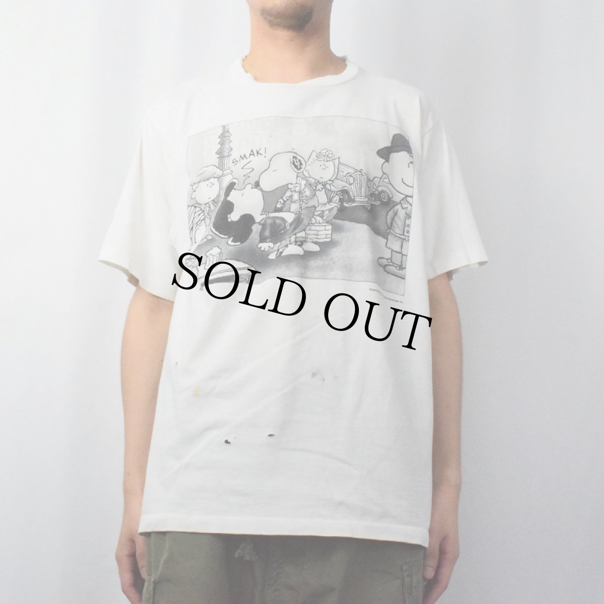 画像2: 90's PEANUTS USA製 "La baiser de l'Hotel de Ville, Paris" パロディプリントTシャツ XL (2)