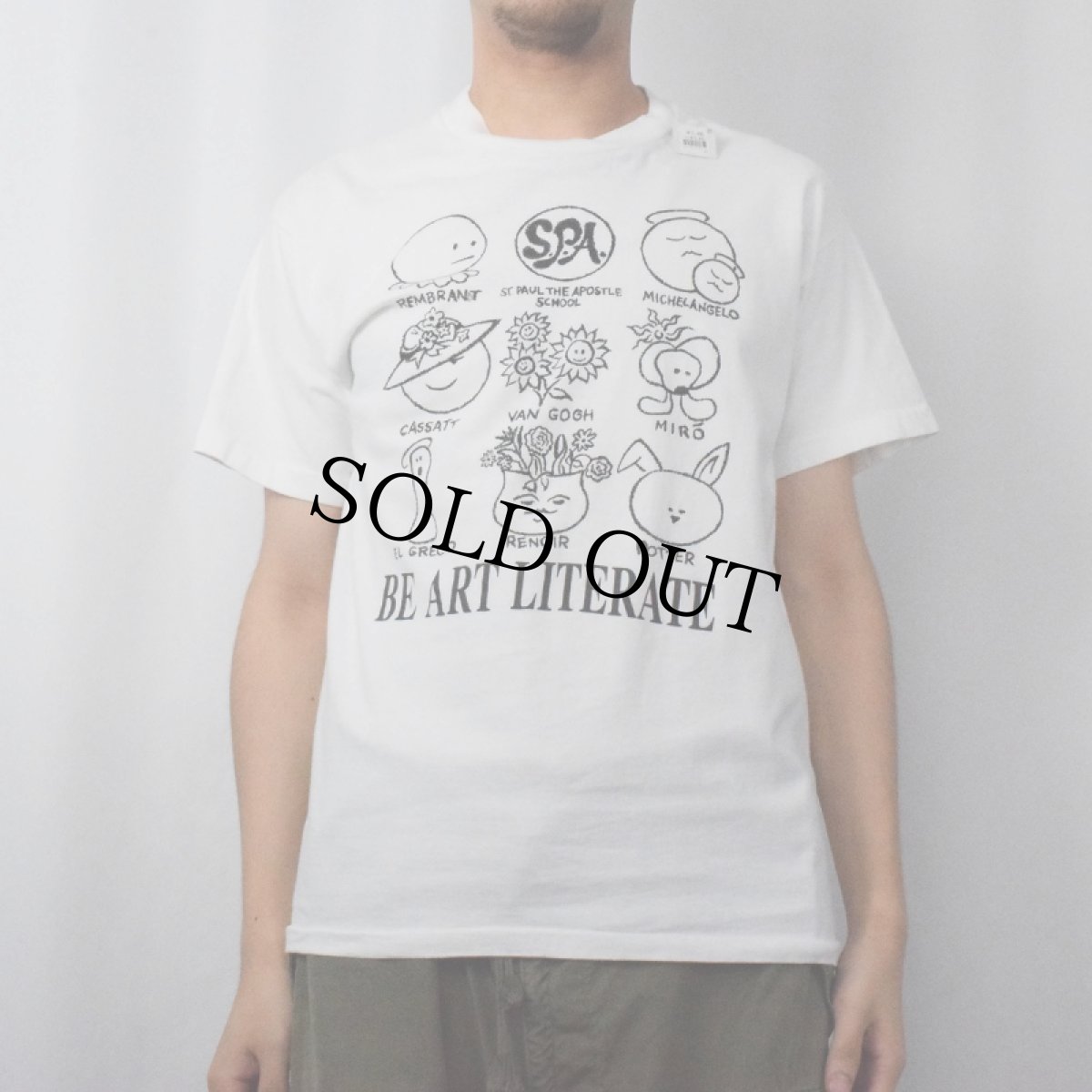 画像2: 90's USA製 "BE ART LITERATE" アートプリントTシャツ M (2)