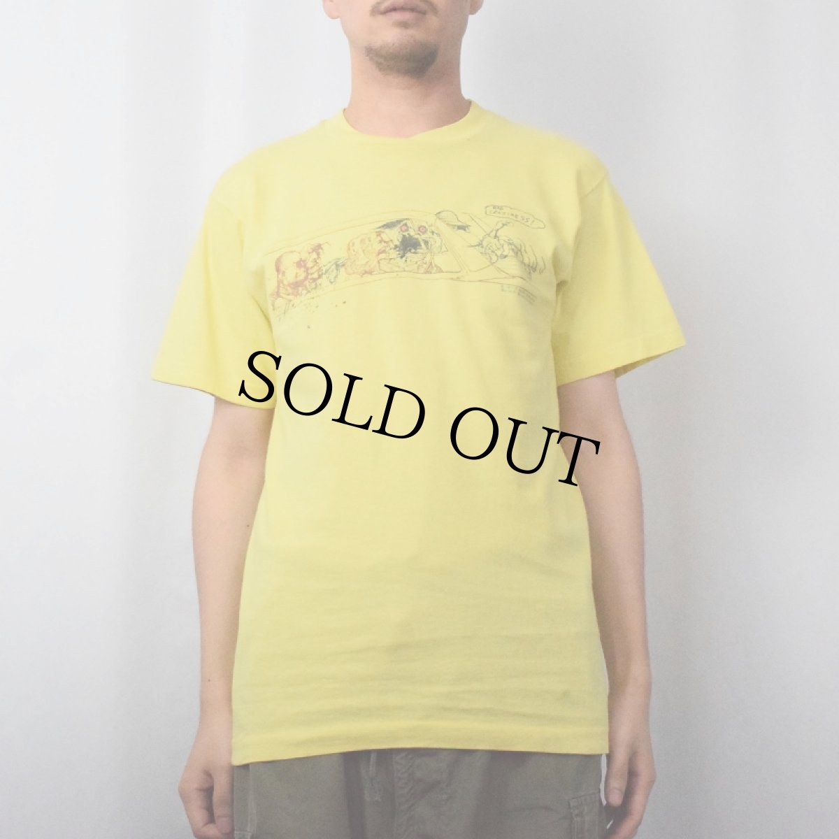 画像2: 90's Ralph Steadman "Bad Craziness!"  アートプリントTシャツ M (2)