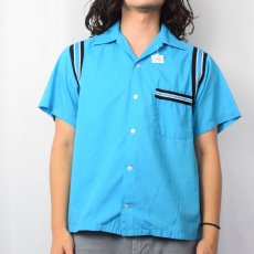 画像3: 90's Hilton USA製 "SECURITY ABSTRACT & TITLE" プリントボーリングシャツ M (3)