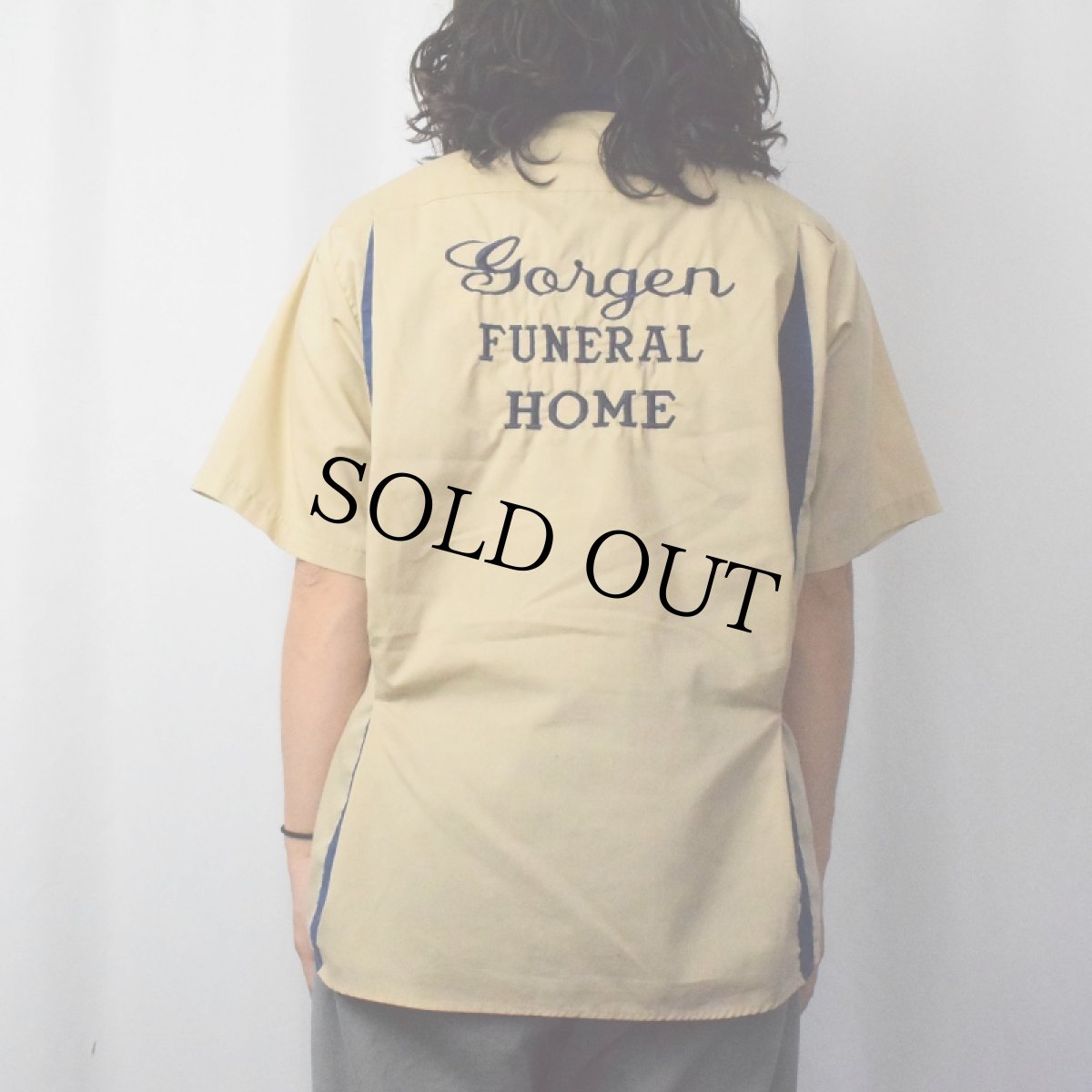 画像4: 90's King Louie USA製 "Gorgen FUNERAL HOME" ボーリングシャツ L (4)
