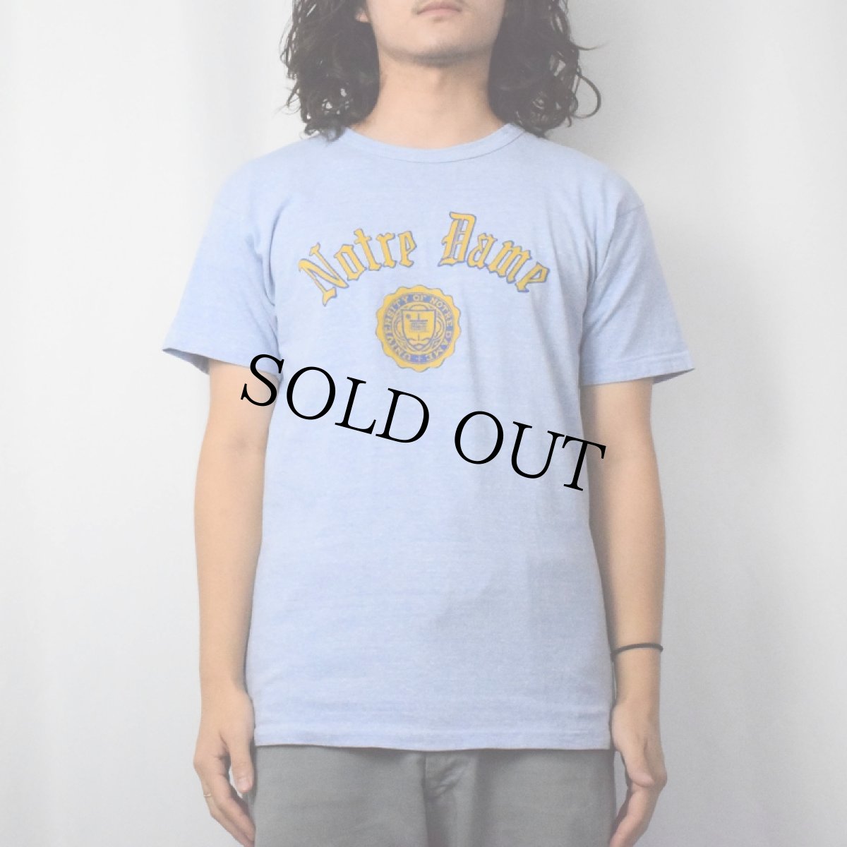 画像2: 80's Champion トリコタグ USA製 "Notre Dame" プリントTシャツ L (2)